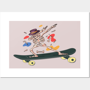 how to ride a skateboard, Skateboarding Skeletons Posters and Art